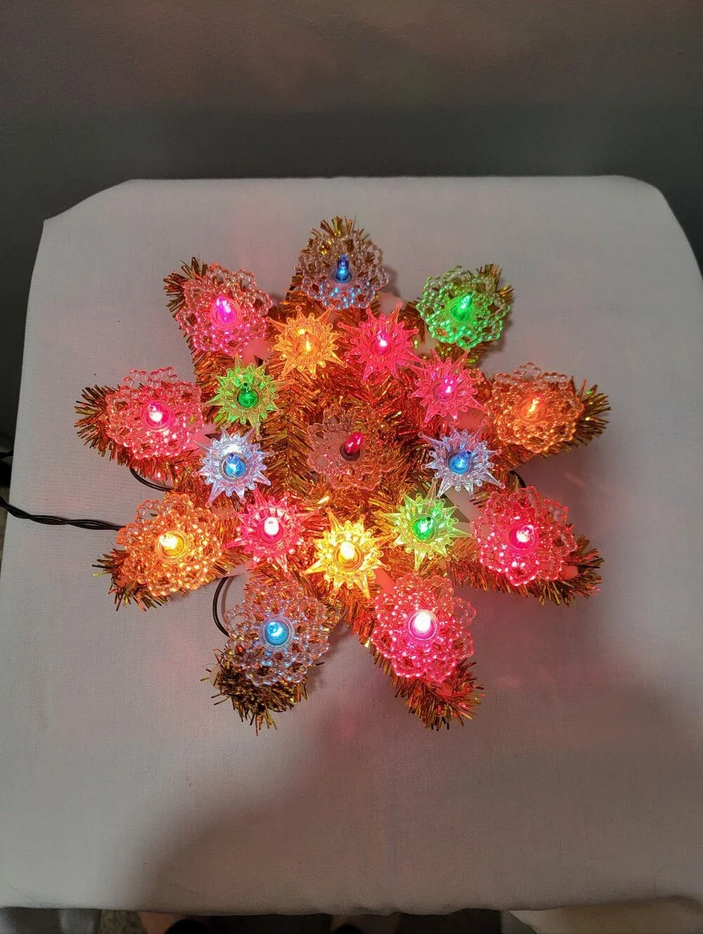 Vintage Multicolor Starburst Christmas Tree Topper